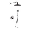 DAX Bathroom Rain Mixer Shower, Round Rainfall Shower Head System With Shower Trim And Hand Shower, Wall Mount, Brushed Nickel Finish (DAX-6813-BN)