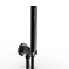 DAX Round Hand Shower Set (Hand Shower, Hose, Hand Shower Holder) - Black Matte Finish (DAX-70009-BL)