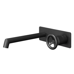 DAX Wall Mount Single Handle Bathroom Faucet Matte Black Finish (DAX-8030044-BL)