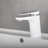 DAX Single Handle Bathroom Faucet, Brass Body, White Finish, 6-7/8 X 5-5/16 Inches (DAX-805A-CW)
