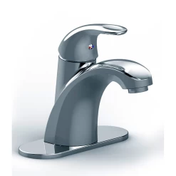 DAX Single Handle Bathroom Faucet With 6" Deck Plate Brushed Nickel Finish (DAX-8104-BN)