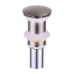 DAX Round Vanity Sink Pop Up Drain, Brass Body, Brushed Nickel Finish, 2-5/8 X 8-5/8 Inches (DAX-82005-BN)