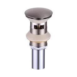 DAX Round Vanity Sink Pop Up Drain, Brass Body, Brushed Nickel Finish, 2-5/8 X 8-5/8 Inches (DAX-82006-BN)