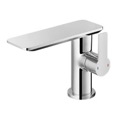DAX Single Handle Bathroom Waterfall Faucet, Deck Mount, Brass Body, Brushed Nickel Finish, Spout Height 4-15/16 Inches (DAX-8205-BN) -Bathroom Shop DAX 8205 BN