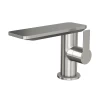 DAX Single Handle Bathroom Waterfall Faucet, Deck Mount, Brass Body, Brushed Nickel Finish, Spout Height 4-15/16 Inches (DAX-8205-BN)