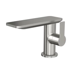 DAX Single Handle Bathroom Waterfall Faucet, Deck Mount, Brass Body, Brushed Nickel Finish, Spout Height 4-15/16 Inches (DAX-8205-BN)
