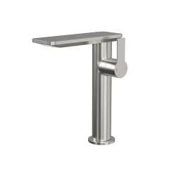 DAX Single Handle Bathroom Waterfall Vessel Sink Faucet, Deck Mount, Brass Body, Brushed Nickel Finish, Spout Height 8-1/16 Inches (DAX-8205A-BN)