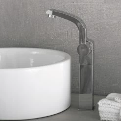 DAX Single Handle Vessel Sink Bathroom Faucet, Brass Body, Chrome Finish, 4-3/4 X 12-1/8 Inches (DAX-8220B-CR) -Bathroom Shop DAX 8220B CR 03