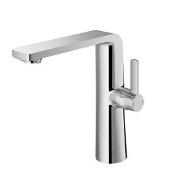 DAX Single Handle Bathroom Vessel Sink Faucet, Brass Body, Brushed Nickel Finish, Spout Height 8-1/16 Inches (DAX-8226A-BN) -Bathroom Shop DAX 8226A
