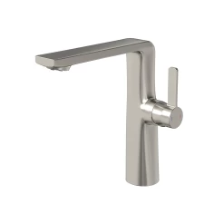 DAX Single Handle Bathroom Vessel Sink Faucet, Brass Body, Brushed Nickel Finish, Spout Height 8-1/16 Inches (DAX-8226A-BN)