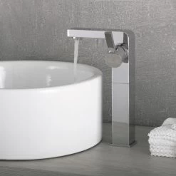 DAX Single Handle Vessel Sink Bathroom Faucet, Brass Body, Chrome Finish, 4-3/4 X 10-1/16 Inches (DAX-8227B) -Bathroom Shop DAX 8227B 04