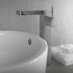 DAX Single Handle Vessel Sink Bathroom Faucet, Brass Body, Chrome Finish, 4-3/4 X 10-1/16 Inches (DAX-8227B) -Bathroom Shop DAX 8227B 05