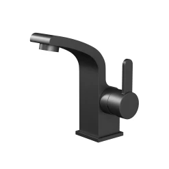 DAX Single Handle Bathroom Faucet, Brass Body, Matte Black Finish, 3-15/16 X 5-15/16 Inches (DAX-8260-BL)