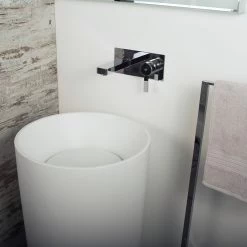 DAX Wall Mount Handle Bathroom Faucet, Brass Body, Chrome Finish, 4-5/16 X 4 Inches, (DAX-8287) -Bathroom Shop DAX 8287 02