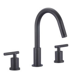 DAX Two Handle Bathroom Faucet Round Shape Matt Black Finish (DAX-8312-BL)