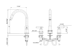 DAX Two Handle Bathroom Faucet Round Shape Brushed Nickel Finish (DAX-8312-CR) -Bathroom Shop DAX 8312 specs drawing d3f093ca 8866 4d03 b417 609629f0b077