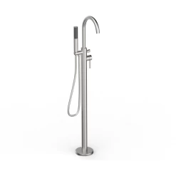 DAX Freestanding Tub Filler With Hand Shower And Gooseneck Spout Brushed Nickel Finish (DAX-8823-BN)