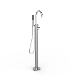 DAX Freestanding Tub Filler With Hand Shower And Gooseneck Spout Chrome Finish (DAX-8823-CR)