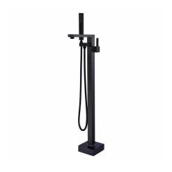 DAX Freestanding Tub Filler With Hand Shower And Square Spout Matt Black Finish (DAX-8833-BL)