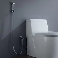 DAX Hand Shower Set, Wall Mount With Hose And Valve, Brass Body, Chrome Finish (DAX-9317C) -Bathroom Shop DAX 9317C 02