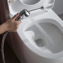 DAX Hand Shower Set, Wall Mount With Hose And Valve, Brass Body, Chrome Finish (DAX-9317C) -Bathroom Shop DAX 9317C 04