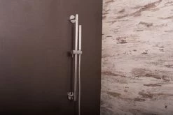 DAX Hand Shower Head With Round Adjustable Slide Bar, Stainless Steel Body, Chrome Finish, 23-5/8 X 2-3/8 Inches (DAX-9516)