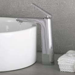 DAX Single Handle Vessel Sink Bathroom Faucet, Brass Body, Chrome Finish, 4-1/16 X 9-1/16 Inches (DAX-9802A) -Bathroom Shop DAX 9802A 04