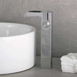 DAX Single Handle Waterfall Vessel Sink Faucet, Brass Body, Chrome Finish, 5-1/8 X 10-1/4 Inches (DAX-9825B)