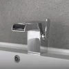 DAX Single Handle Waterfall Bathroom Faucet, Brass Body, Chrome Finish, 5-1/8 X 4-5/16 Inches (DAX-9825)