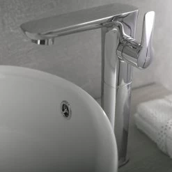 DAX Single Handle Vessel Sink Bathroom Faucet, Brass Body, Chrome Finish, 4-3/4 X 10-1/4 Inches (DAX-9883B) -Bathroom Shop DAX 9883B 05