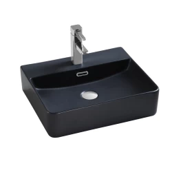DAX Ceramic Rectangle Bathroom Vessel Basin. Finish: White Matt, Glossy White, Matt Black - (20" X 16.5")(DAX-CL1275) 5 DAX Ceramic Rectangle Bathroom Vessel Basin. Finish: White Matt, Glossy White, Matt Black - (20" X 16.5")(DAX-CL1275) -Bathroom Shop DAX CL1275 BM web 800x800 a0c92849 c2fa 4ded 9917 6d527179d12a