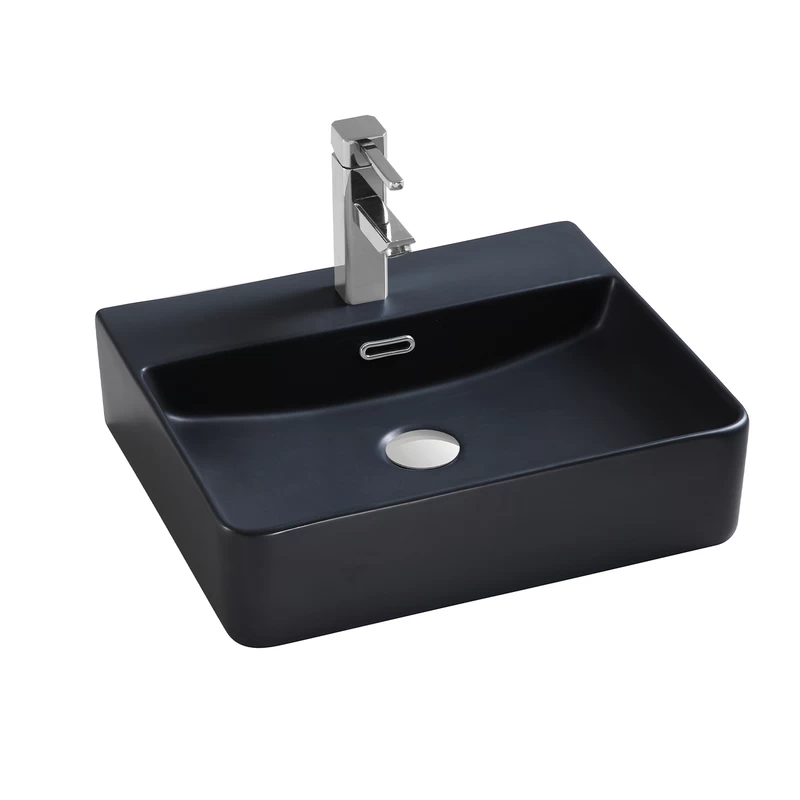 DAX Ceramic Rectangle Bathroom Vessel Basin. Finish: White Matt, Glossy White, Matt Black - (20" X 16.5")(DAX-CL1275) 3 DAX Ceramic Rectangle Bathroom Vessel Basin. Finish: White Matt, Glossy White, Matt Black - (20" X 16.5")(DAX-CL1275) - Image 3