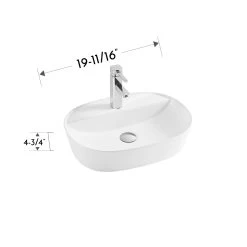 DAX Ceramic Oval Bathroom Vessel Basin - (20" X 15") (DAX-CL1291) -Bathroom Shop DAX CL1291 WM fotodraw