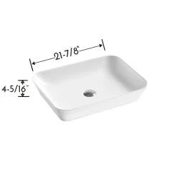 DAX Ceramic Rectangle Bathroom Vessel Basin- (22" X 16") (DAX-CL1469) -Bathroom Shop DAX CL1469 WM fotodraw