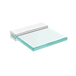 DAX Venice Soap Dish, Tray, Wall Mount, Tempered Glass, Chrome Finish, 4-5/16 X 4-1/2 X 4-1/2 Inches (DAX-GDC060132-CR)