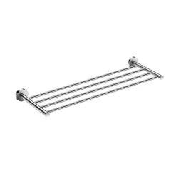 DAX Valencia Towel Rack With Shelf, Wall Mount, Brass Body, Chrome Finish, 23-5/8 X 7-7/8 X 2 Inches (DAX-GDC120168-CR)