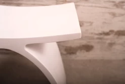 DAX Solid Surface Bathroom Stool, Standfree, Matte White Finish, 16-3/4 X 16-3/4 X 9-1/16 Inches (DAX-ST-01) -Bathroom Shop DAX ST 01 1