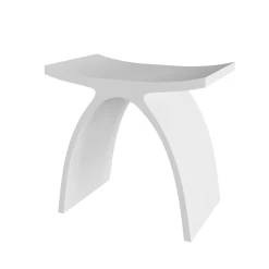 DAX Solid Surface Bathroom Stool, Standfree, Matte White Finish, 16-3/4 X 16-3/4 X 9-1/16 Inches (DAX-ST-01) -Bathroom Shop DAX ST 01 1
