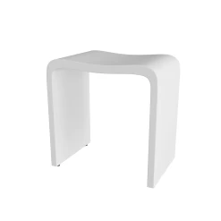DAX Solid Surface Bathroom Stool, Matte White Finish, 15-3/4 X 17-1/8 X 11-13/16 Inches (DAX-ST-02) -Bathroom Shop DAX ST 02