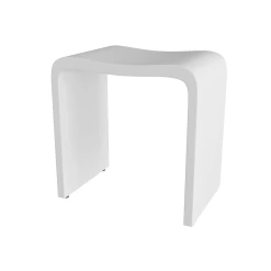 DAX Solid Surface Bathroom Stool, Matte White Finish, 15-3/4 X 17-1/8 X 11-13/16 Inches (DAX-ST-02) -Bathroom Shop DAX ST 02 1