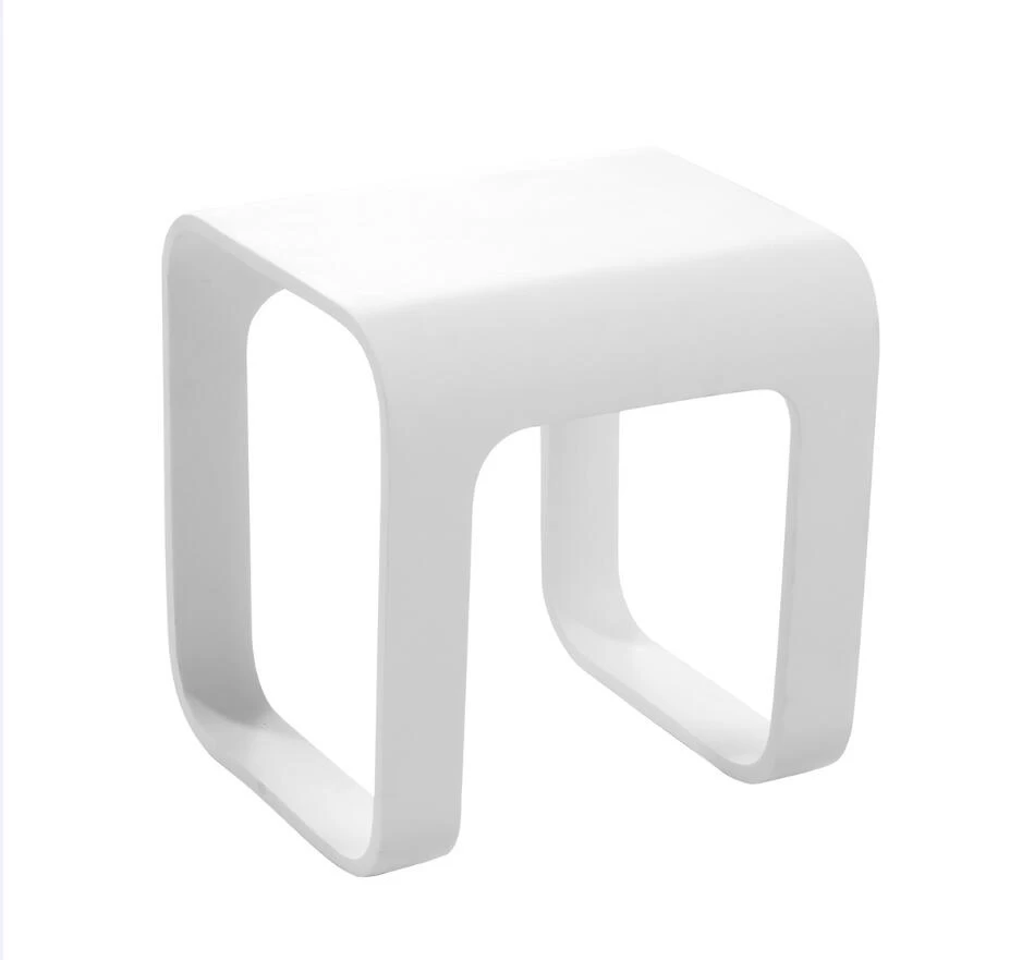 DAX Solid Surface Bathroom Stool - Matte White (DAX-ST-03) 1 DAX Solid Surface Bathroom Stool - Matte White (DAX-ST-03)