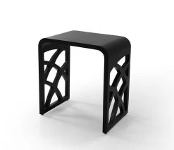 DAX Solid Surface Bathroom Stool - Matte Black (DAX-ST-05-B)