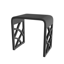 DAX Solid Surface Bathroom Stool - Matte Black (DAX-ST-05-B) -Bathroom Shop DAX ST 05 B 1