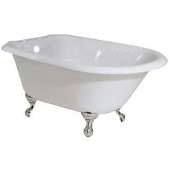Norfolk 48 Inch Cast Iron Classic Clawfoot Tub - Rim Faucet Drillings