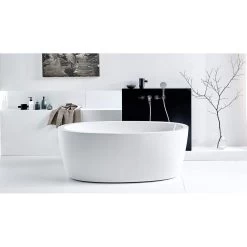 Purescape 63 Inch Acrylic Freestanding Double Ended Bathtub