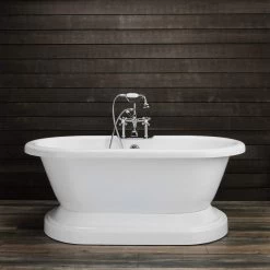 Mansfield Acrylic Double Ended Pedestal Tub - Rim Faucet Drillings