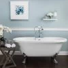 Juniper Acrylic Double Ended Clawfoot Tub - Rim Faucet Drillings - Lion Paw Feet