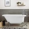 Stratford Acrylic Classic Clawfoot Tub - No Faucet Drillings - Lion Paw Feet