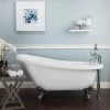 Bristol Acrylic Slipper Clawfoot Tub - Rim Faucet Drillings - Imperial Ball & Claw Feet