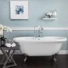 Windsor Acrylic Double Ended Clawfoot Tub Package - Rim Faucet Drillings
